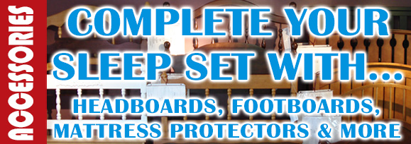 Complete your sleep set with a new headboard, footboard, mattress protector and more.